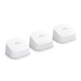 eero 6 mesh WiFi system with three units for whole home coverage