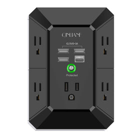 QINLIANF USB wall charger with 5 outlets and surge protection