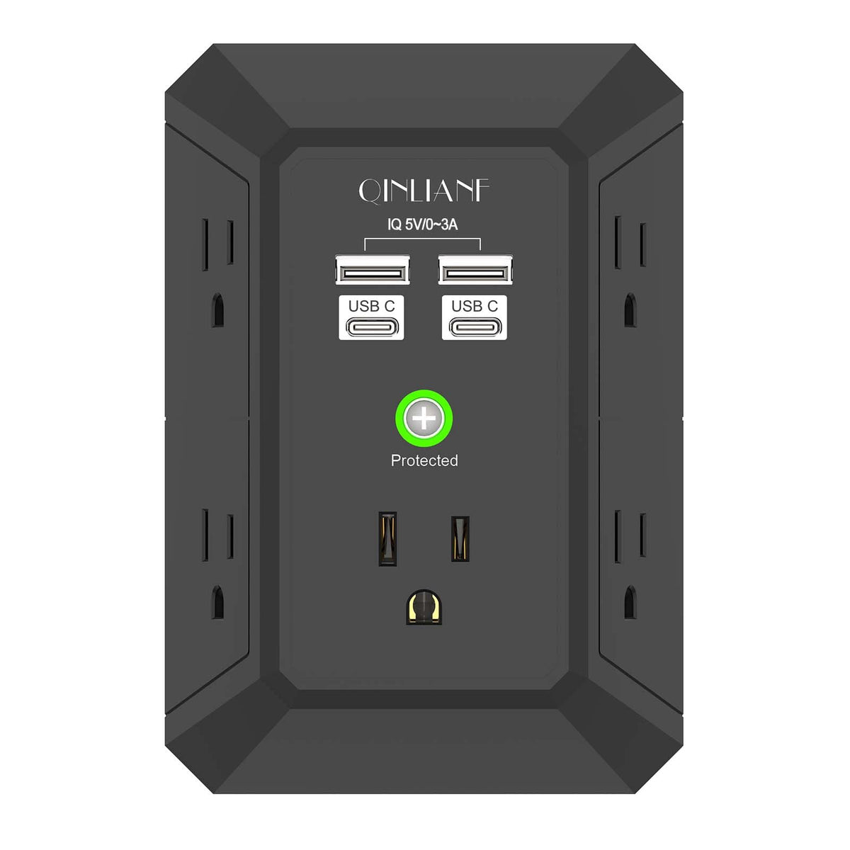QINLIANF USB Wall Charger with multiple outlets and USB ports