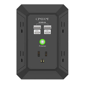 QINLIANF USB Wall Charger with multiple outlets and USB ports