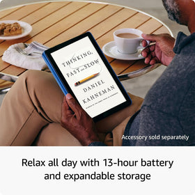 Family using Amazon Fire HD 10 tablet for video calls