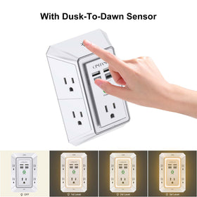 Night light feature of QINLIANF outlet extender