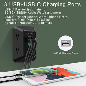 QINLIANF USB wall charger installed in outlet