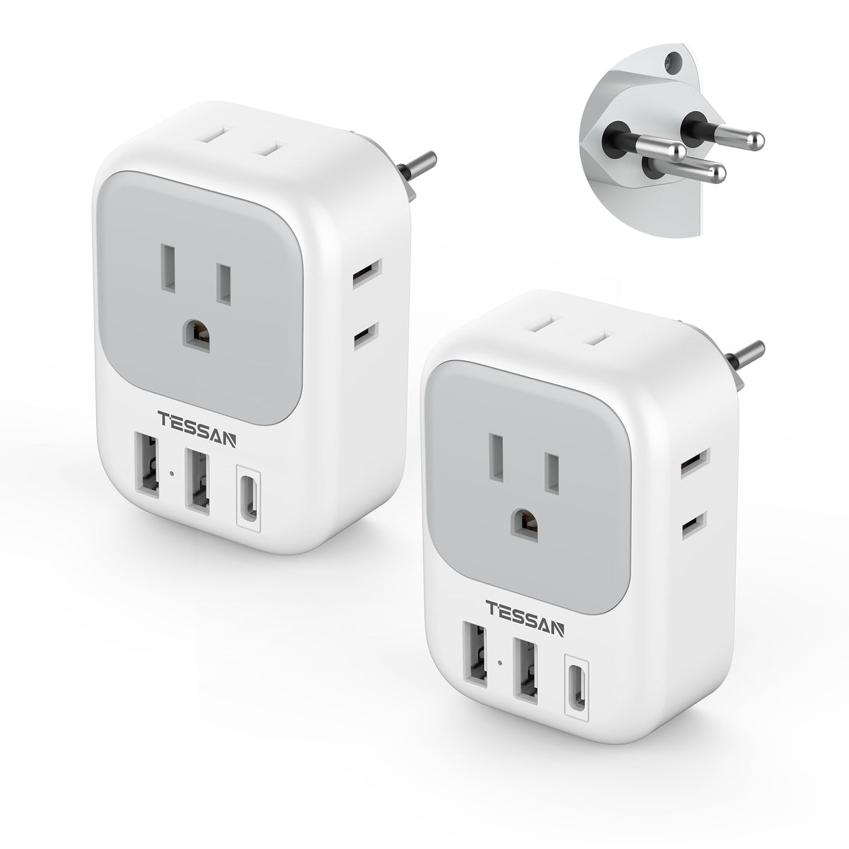 TESSAN Switzerland Power Adapter with multiple outlets
