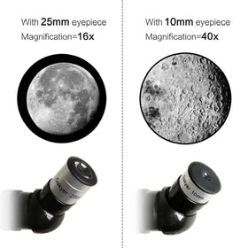 Close-up of Gskyer Telescope eyepieces and Barlow lens