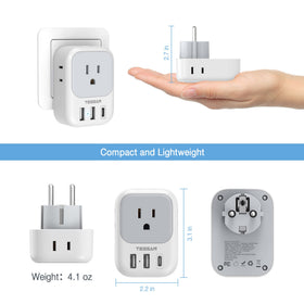 TESSAN adapter charging multiple devices in hotel