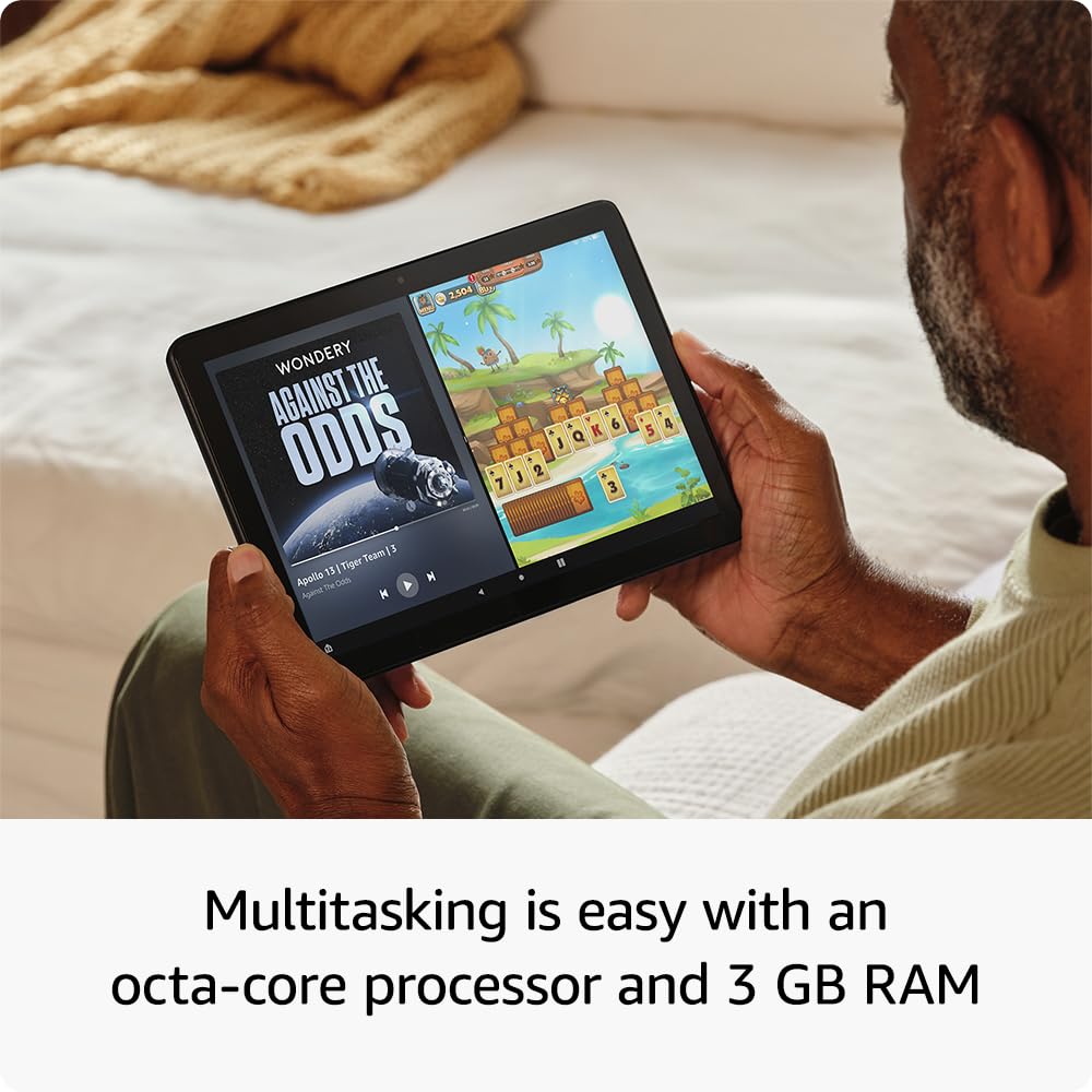 User enjoying seamless streaming on Amazon Fire HD 10