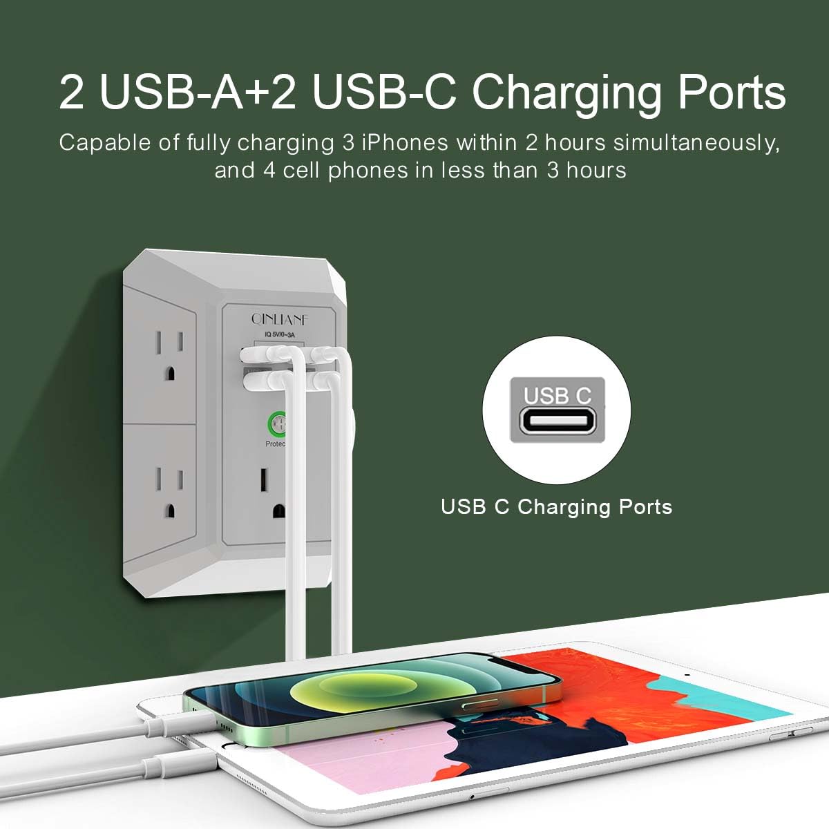 QINLIANF USB wall charger in a modern home setting