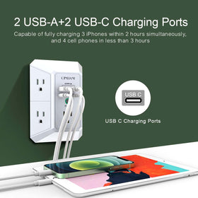 5 Outlet Extender with 4 USB Ports