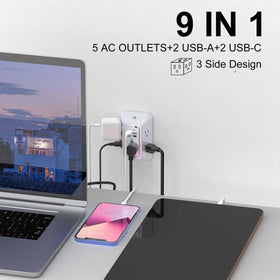 QINLIANF power strip with multiple device connections