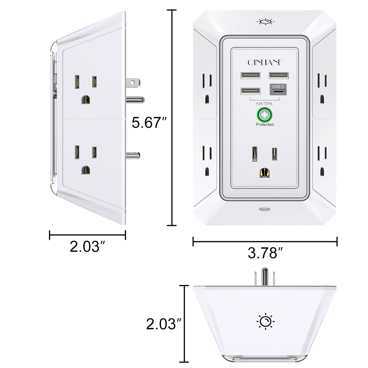 Instruction manual for QINLIANF outlet extender