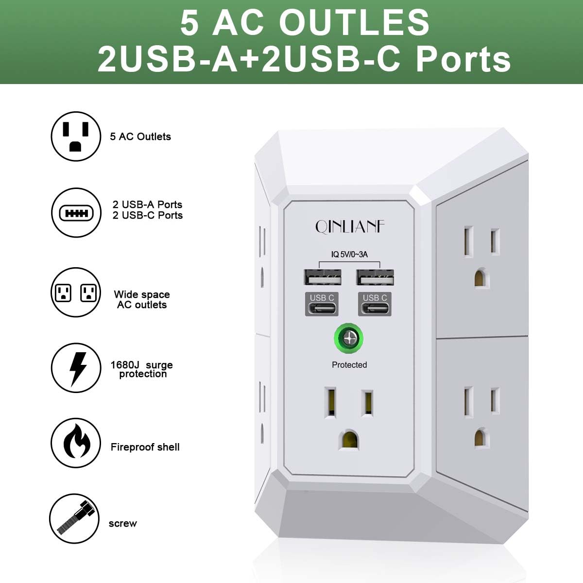 Compact USB Charger for Home and Office