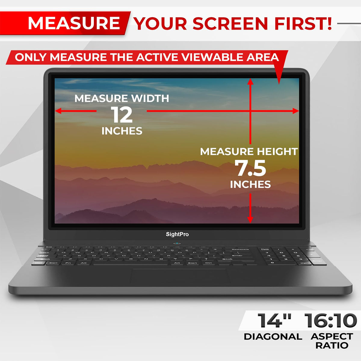 Close-up of SightPro privacy filter on laptop display