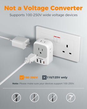 TESSAN adapter featuring USB ports for fast charging