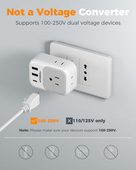 TESSAN Italy Travel Plug Adapter lightweight for easy packing
