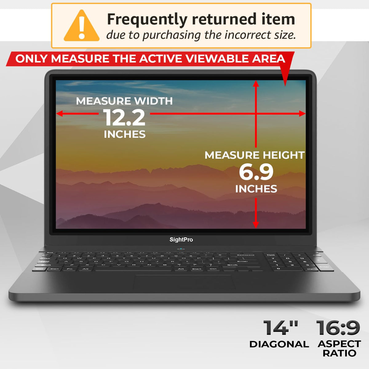 Close-up of SightPro Magnetic Privacy Screen on laptop