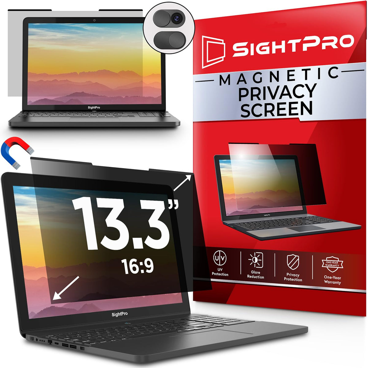 SightPro Magnetic Laptop Privacy Screen with instant attachment feature