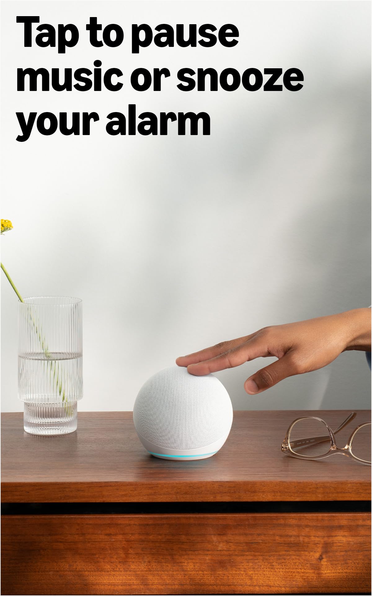 Amazon Echo Dot in a cozy living room setting