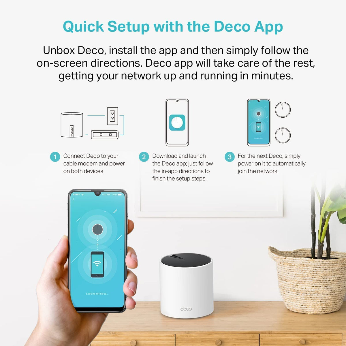 TP-Link Deco X55 system in modern living room