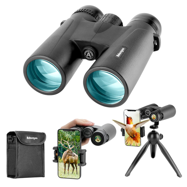 Adorrgon 12x42 HD Binoculars with phone adapter