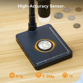 Adjustable LED lighting on Elikliv coin microscope