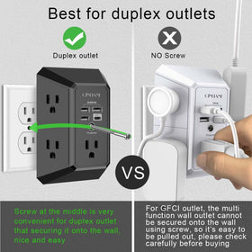 QINLIANF power strip with 4 USB charging ports