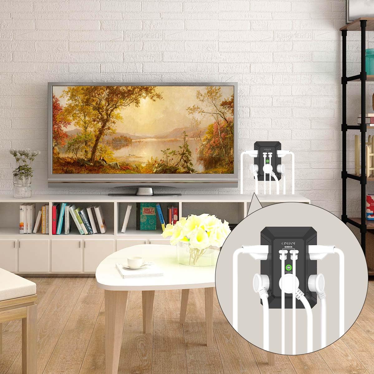 Compact USB wall charger with surge protection