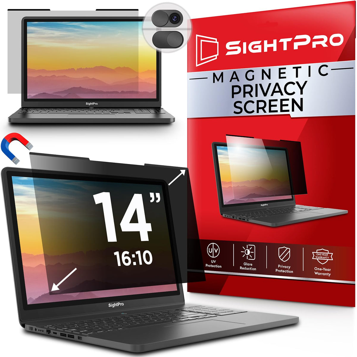 SightPro Magnetic Laptop Privacy Screen with easy snap-on feature