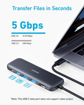 Anker USB C Hub with multiple devices connected