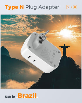 Compact TESSAN Brazil plug adapter for travel