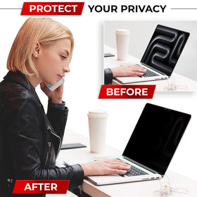 SightPro Magnetic Privacy Screen demonstrating side view privacy