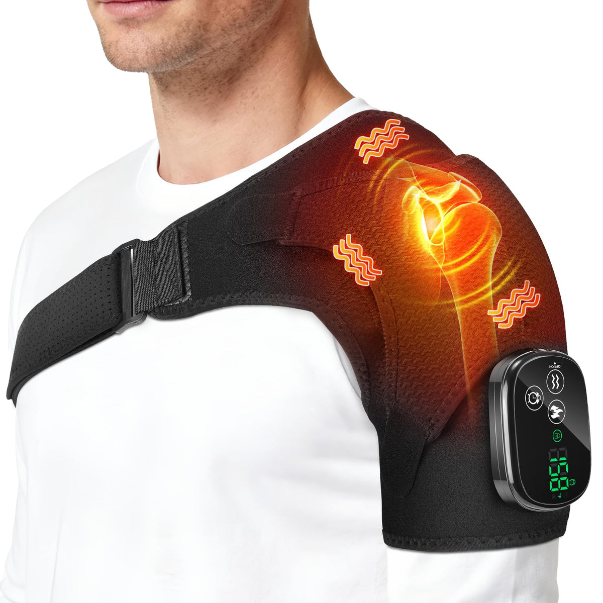 YUANBO cordless shoulder heating pad with massager