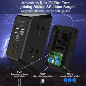 QINLIANF charger showing surge protection feature
