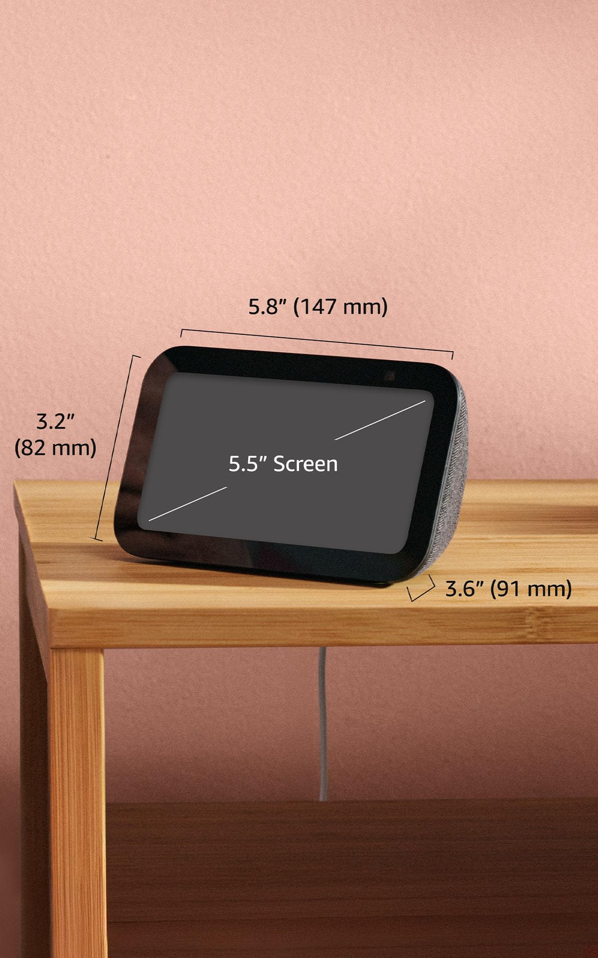 Echo Show 5 displaying music streaming interface