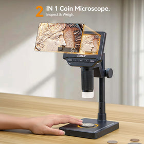 Close-up of Elikliv coin microscope screen displaying details