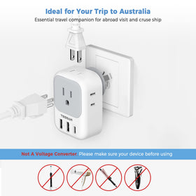 TESSAN plug adapter showing compact design for travel