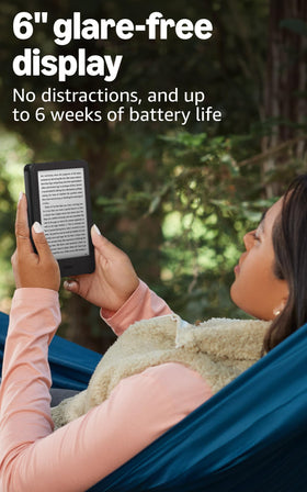 Amazon Kindle showing battery life feature