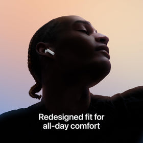 Close-up of AirPods 4 highlighting comfort design