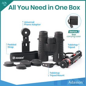 Twist-up eyecups of Adasion binoculars for eyeglass wearers