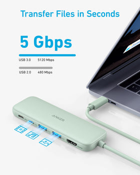 Anker USB C Hub demonstrating powerful pass-through charging