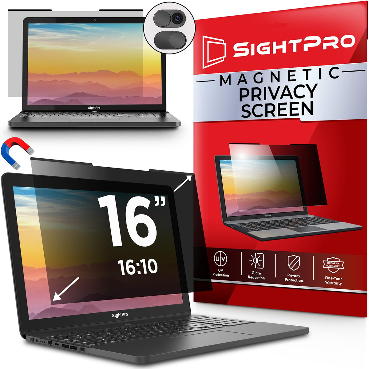 SightPro Magnetic Laptop Privacy Screen with easy attachment