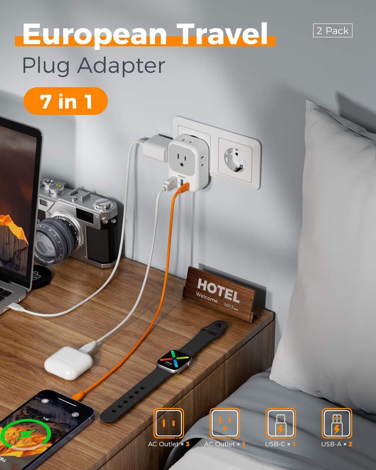 TESSAN USB C charger for multiple devices