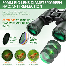 FLYANT binoculars focused on distant mountains