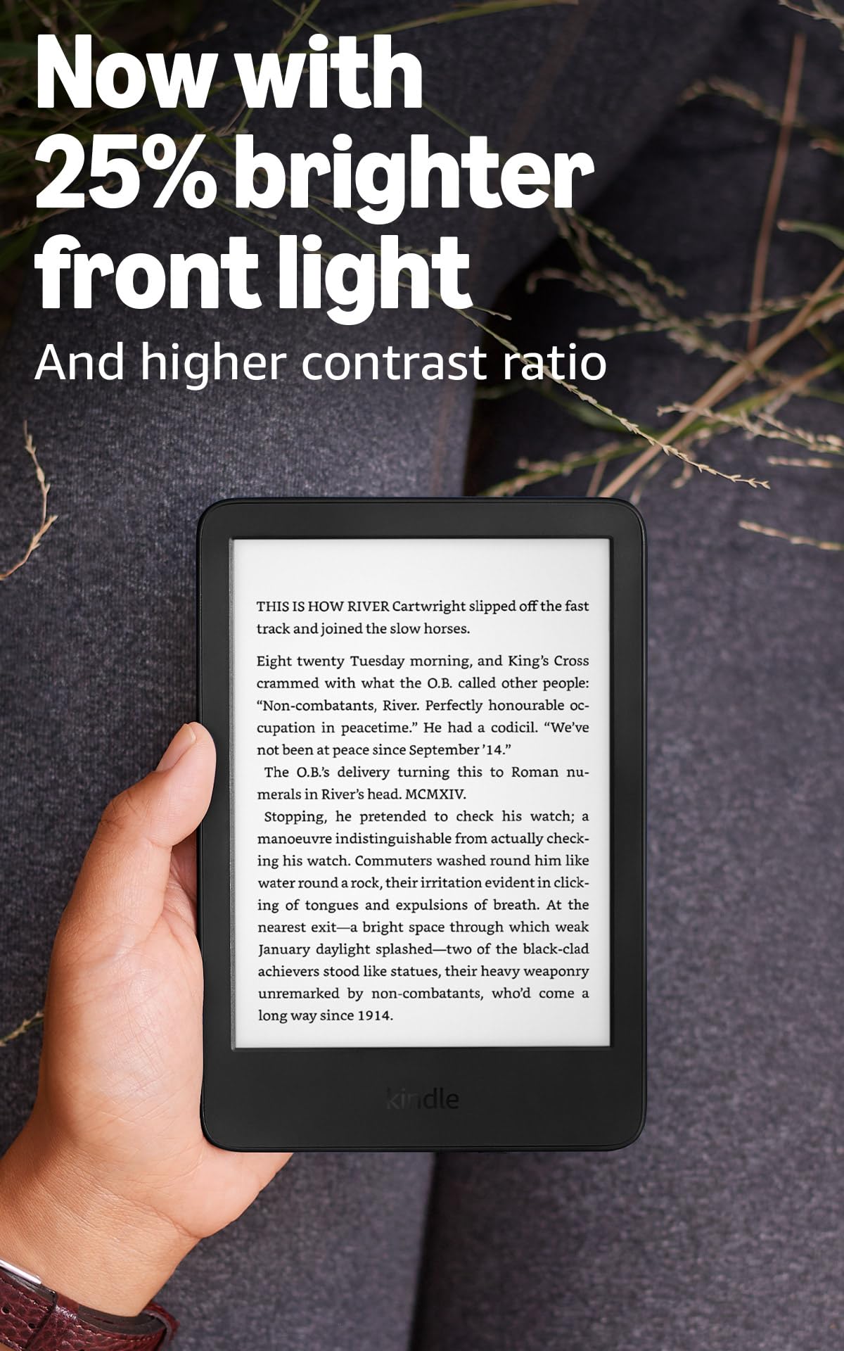 Lightweight Amazon Kindle for easy portability