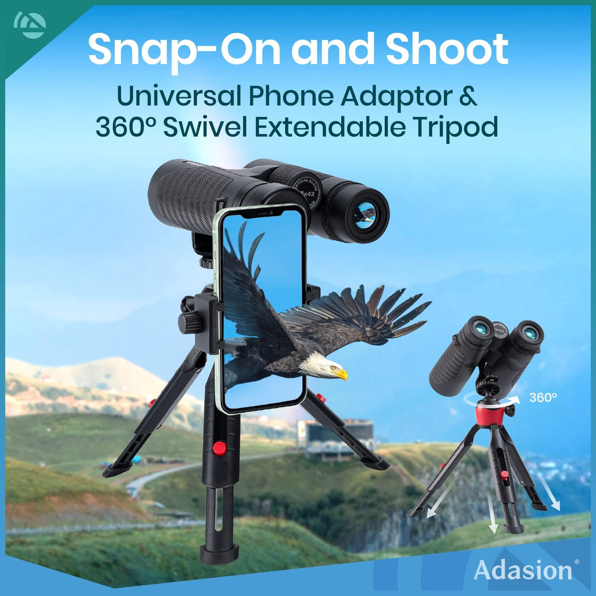 Adasion binoculars in use during hiking