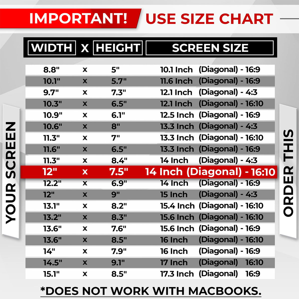 SightPro Magnetic Laptop Privacy Screen dimensions and compatibility
