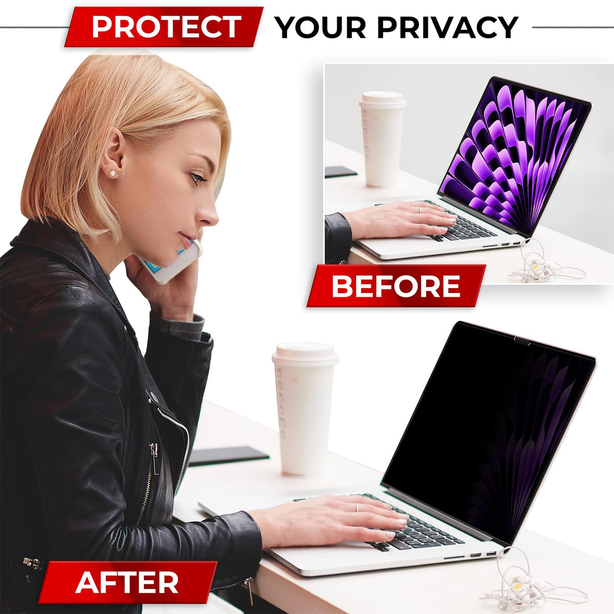 SightPro Magnetic Privacy Screen filter protecting screen