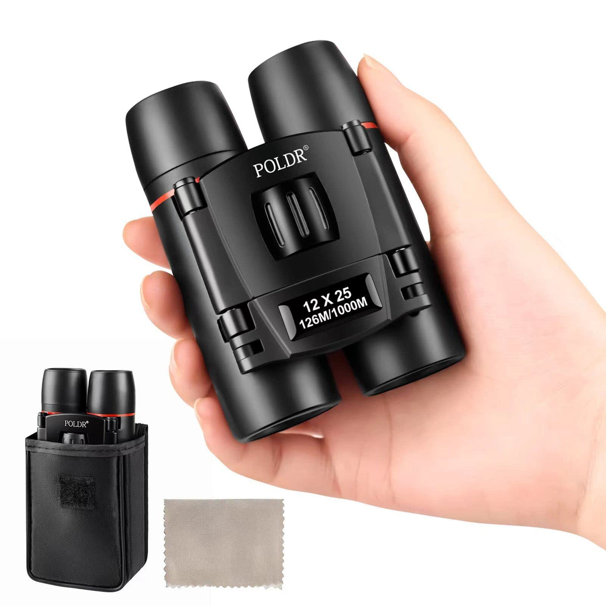 POLDR 12X25 compact binoculars for clear vision