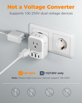 TESSAN travel adapter suitable for Italy and Spain