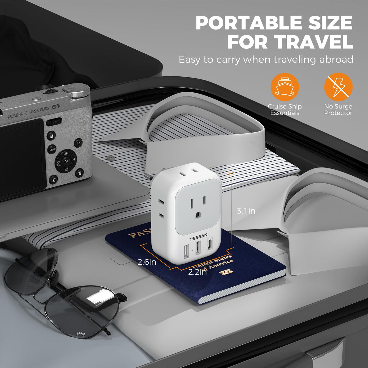 TESSAN Adapter suitable for Switzerland and Liechtenstein